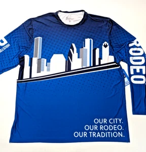 Houston Livestock Show & Rodeo Sonnenhemd Koza's Langarm blau weiß 3XL neu mit Etikett - Bild 1 von 18