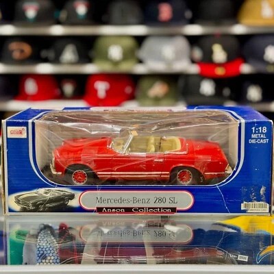 Anson Classics Mercedes Benz 280SL Red 1/18 Scale Diecast Model Car | New - Image 1 of 4