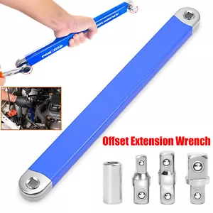 5 in 1 Offset Extension Wrench Set Ratchet Spanner Wrench Extender-with Adapter - Picture 1 of 23