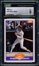 1989 Score Roberto Alomar #232 San Diego Padres - CSG 9 Mint