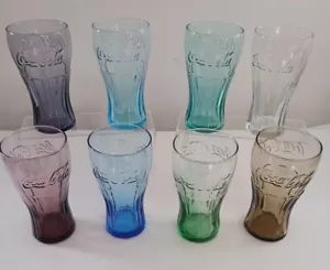 SET OF EIGHT (8) McDONALD'S COCA COLA COKE GLASSES - ALL DIFFERENT - Picture 1 of 4