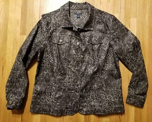 Westbound Women Large L Jacket Long Sleeve Zebra Print 2% Stretch Casual Work - Picture 1 of 4