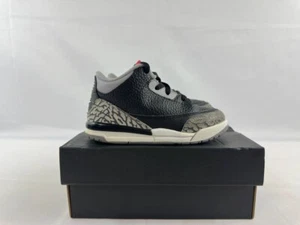 Nike Air Jordan 3 Retro Negro Gris Cemento Niños Pequeños Talla 9C 832033-021 - Imagen 1 de 10
