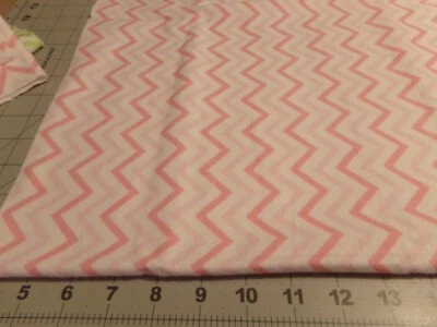 1 YD X 42"  VINTAGE FLANNEL PINK CHEVRON /JOANN NEW  COTTON SEE LIST#9723 - Image 1 of 3