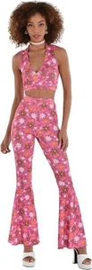 60's Kit Flower Child Hippie Suit Yourself Fancy Dress Halloween Adult Costume - Picture 1 of 6
