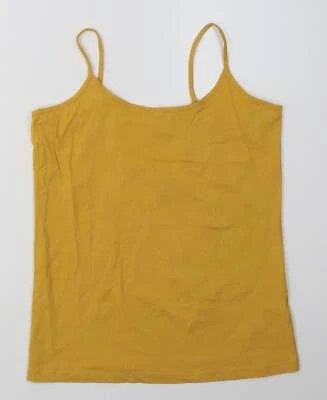 Peacocks Womens Yellow Cotton Blend Tank Size 14 - Image 1 of 4