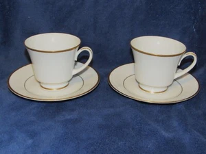 2 juegos de taza de té y platillo Noritake Contemporary Heritage 2982 patas excelente+ - Imagen 1 de 3