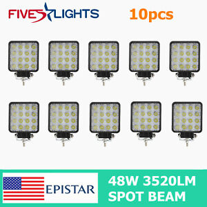 10X 4"in 48W LED Work Light Driving Offroad Fog Lamp Boat Truck Chevy 27W 36W