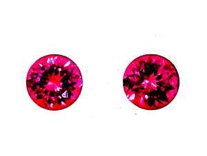 Pair 4mm Natural Rubellite Tourmaline Hot Pink-Red Round AAA+ Loose Gems