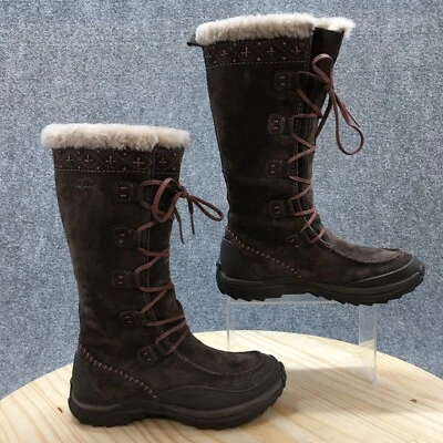 Botas CAT Caterpillar para mujer 6 altas con cordones invierno sin usar, en caja, puntera marrón gamuza Foto 1 de 4