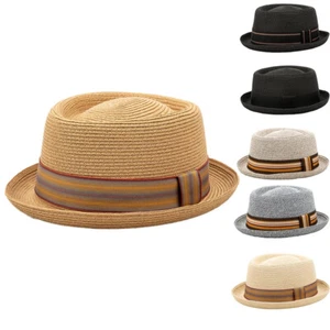 New Cowboy Jazz Hat Straw Unisex Summer Outdoor Sun Protection Gentleman Gift - Picture 1 of 24