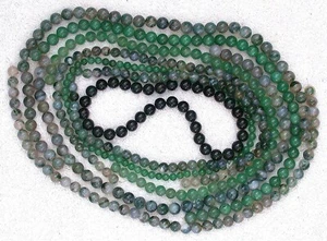9 STRAND MOSS AGATE AVENTURINE BLACK JADE BEAD ASSORTED 16" STRAND CLOSEOUT ASC1 - Picture 1 of 2
