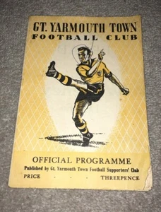 Rare 1956-57 GREAT YARMOUTH TOWN V GORLESTON Norfolk Jubilee Cup 6-5-57 - Picture 1 of 3