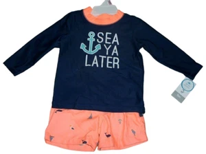Carter's Baby Boy Swim Suit Top Set Anchor Shorts See Ya Size 9M 9 Months NWT - Picture 1 of 3