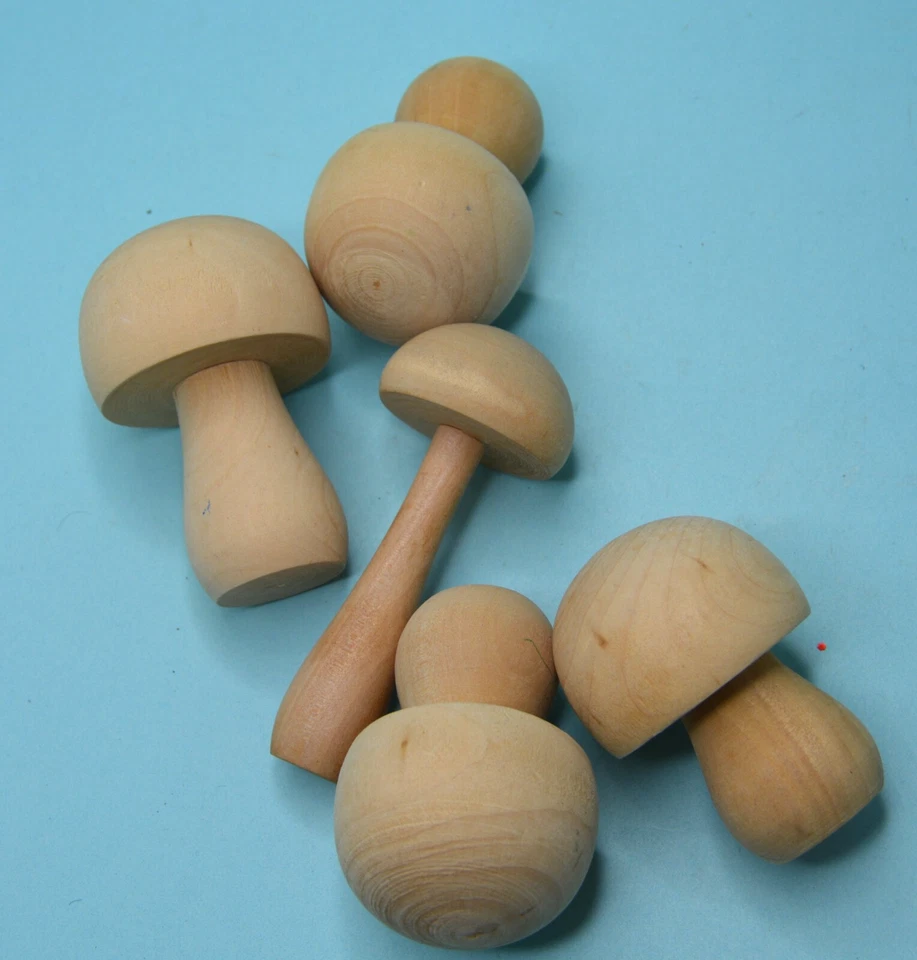 Pequeño lote de setas de madera cruda para decoración de Alicia en el País de las Maravillas Foto 1 de 1