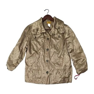 Ruby Rd Metallic Jacket Woman's Wheat Button Up Long Sleeve Size12 Brand New - Picture 1 of 9