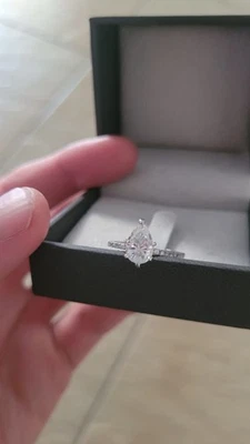 1.5 Ct Pear Cut Engagement Ring Size 6.5 14k White Gold - Image 1 of 4