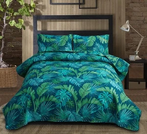 Bedspread Coverlet Set King Size Quilts Bedding Leaves Quilts Spring Summer L... - Picture 1 of 7
