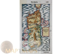 Italy Sardinia Sardinia Insula. Cosmographia by Münster 1561 - Picture 1 of 5