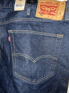 Levis 501 Original Fit Herren Stretch Dunkelblau St Leg Jeans 44x 29 Neu Mit Etikett - Bild 1 von 17