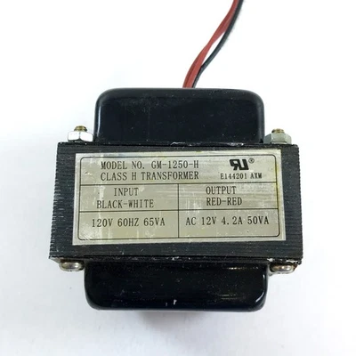 GM-1250-H Class H Transformer – 120V Input to 12V AC Output | 65VA / 50VA - image 1 of 4