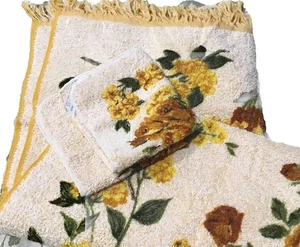 Fashion Manor Floral Handtuch und Waschlappen Vintage 3 Stück - Bild 1 von 3