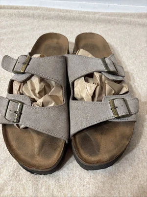 WHITE MOUNTAIN Plantillas Mujer Sandalias Deslizables Talla 9M Gris Gamuza Informal Caminar Foto 1 de 4