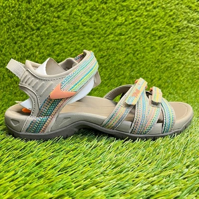 Teva Tirra Mujer Talla 7 Azul Gris Playa Caminar Aire Libre Deporte Senderismo Sandalias Foto 1 de 4