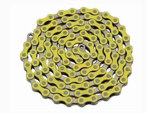 YBN Chain 1/2x1/8x112 Yellow/Chrome  1/2" x 1/8" 112L FIXIE BMX CHOPPER CRUISER - Image 1 of 1