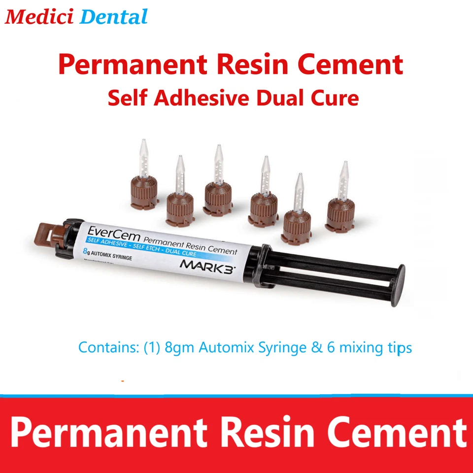 Dental Permanent Resin Cement, Self Adhesive Dual Cure, 8 ml Automix Syr 6 Tipss - Image 1 of 1