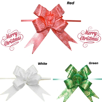 PANNU DESIGN Pull Bows Christmas Gift Wrapping Bows Flower 30mm 3 X Florist Bows and Ribbons