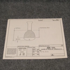 Light Bulb Blueprint Sheet DIC Tool Trojan Inc. Meadville PA RD-52 - Picture 1 of 2
