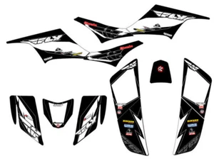 All Years KFX 700 13 FLY Black Senge Graphics Kit Compatible with Kawasaki - Picture 1 of 7