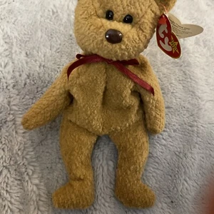 Curly The Bear Beanie Baby w/ tag errors  "Origiinal" - Picture 1 of 5