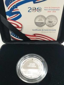 Cape Verde, 200 CVE, 2019, 200 Years of Friendship Cape Verde&USA, Silver Proof - Picture 1 of 5