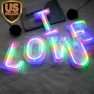 Neon Letter Lights - 26 Alphabet Signs for Wedding, Christmas, Birthday Party... - Picture 1 of 7