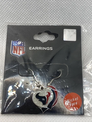 Houston Texans Swirl Heart Earring NFL Dangle Logo Charm Gift Cover
