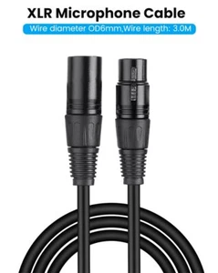 Cavo Microfono XLR Maschio a Femmina Bilanciato 3 Pin Connettore Microfono Prolunga Cavo - Foto 1 di 16