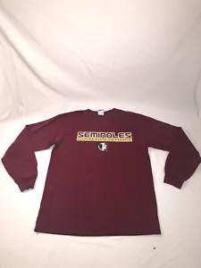 T-Shirt Uomo Gildan Florida State FSU Seminoles Logo Grafica LS Taglia Media - Foto 1 di 8