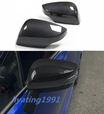 Tapas de cubierta de espejo retrovisor lateral de fibra de carbono real para Subaru WRX STI 2015-2020 Foto 1 de 4