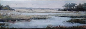 Wandbild ungerahmte LEINWAND, FLUSSLANDSCHAFT - Bild 1 von 4