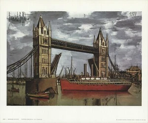 BERNARD BUFFET London Bridge, Thames River 9.5" x 11.5" Offset Lithograph Modern - Picture 1 of 1