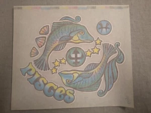 Original Vintage Pisces Horoscope Full Astrology Iron On Transfer - Picture 1 of 2