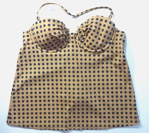 NWT J. CREW GRID DOT RUCHED UNDERWIRE SWING TANKINI TOP a1567 $68 SWIM SBR - Picture 1 of 1