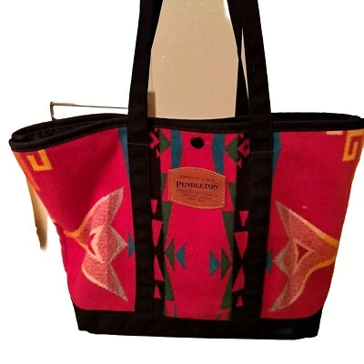 Vintage Pendleton Aztec Red Tote Bag Made In USA 18"×13" 🇺🇸 Chinchilla Style  - Image 1 of 4