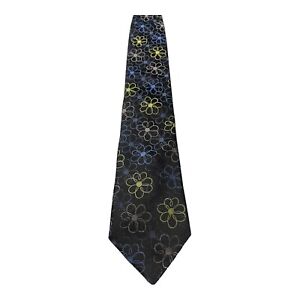 Navy Floral Tie By Ted Baker London 100% Silk 60” Extra Long 3.75 Wide