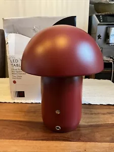 John Lewis Mushroom Led Touch Lamp / Portable/ Dimmable/ Red/ New - Picture 1 of 3