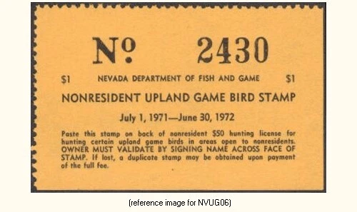 D2K Nevada Upland Game 1971 $1.00 - Image 1 of 1
