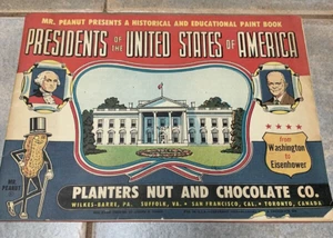 Libro de pintura para colorear Planters Peanuts años 50 presidentes de los Estados Unidos - Imagen 1 de 4