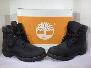 Timberland Mens Size 8.5 EU 42 Black Nubuck Premium 6” Chukka WP Boots AJ-372 - Picture 1 of 9